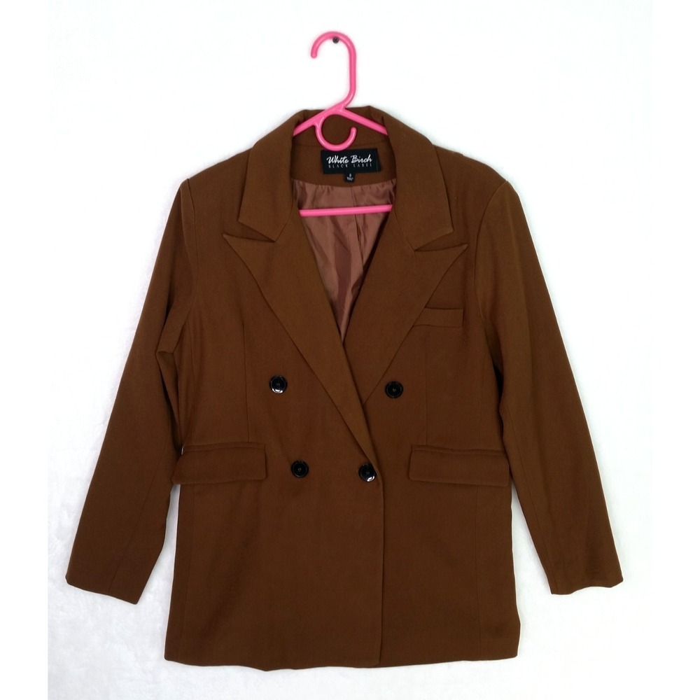 Women's White Birch Black Label Oversized Brown Jacket Blazer Size Small S